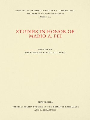 cover image of Studies in Honor of Mario A. Pei